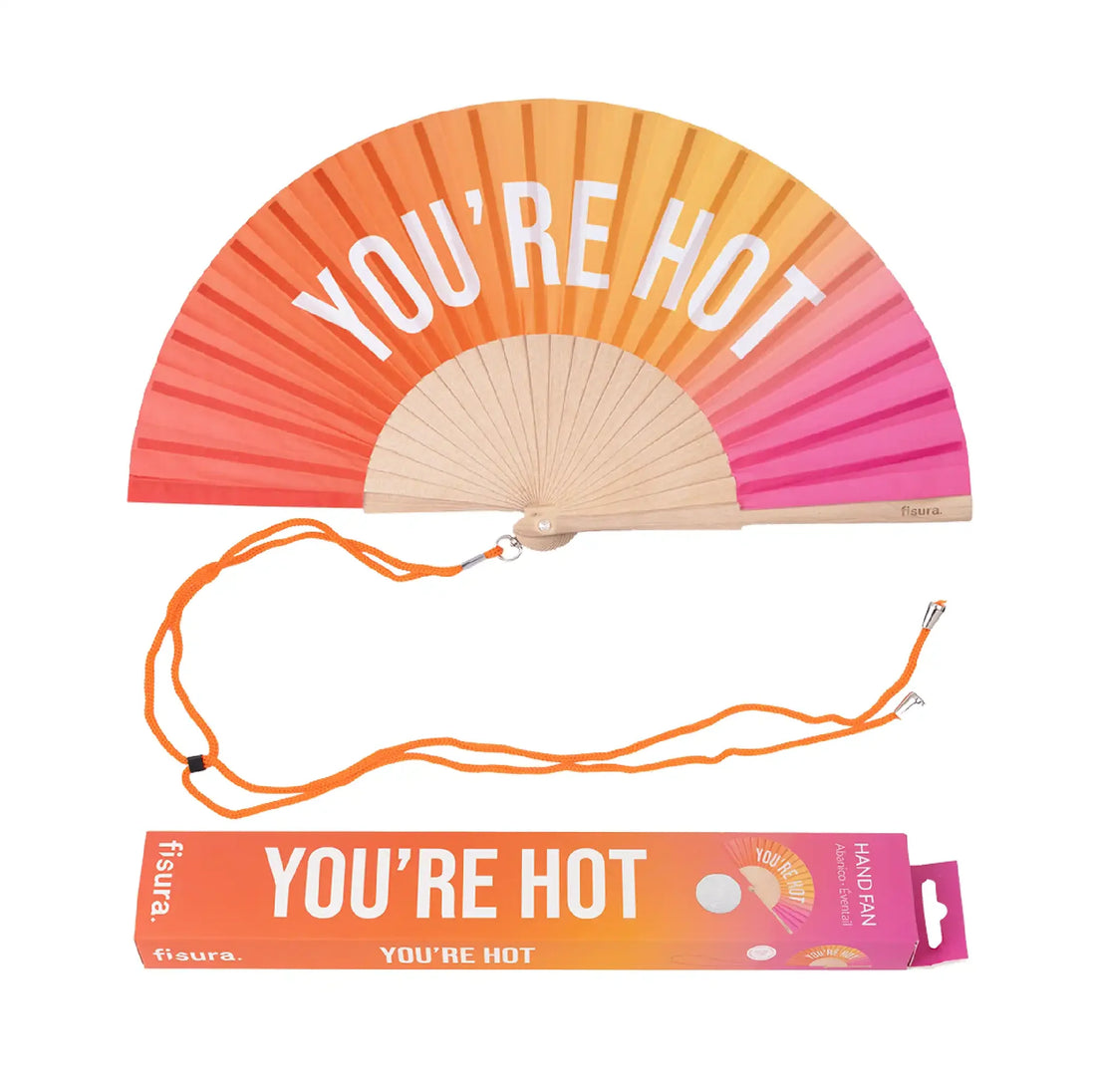 Vejár „You’re hot“ v ružovom ombré